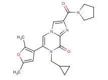 7-(cyclopropylmethyl)-6-(2,5-dimethyl-3-furyl)-2-(pyrrolidin-1-ylcarbonyl)imidazo[1,2-a]pyrazin-8(7H)-one