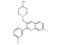 1-{[2-(3-chlorophenyl)-7-fluoro-3-quinolinyl]methyl}-4-piperidinol