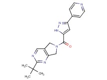 2-tert-butyl-6-[(3-pyridin-4-yl-1H-pyrazol-5-yl)carbonyl]-6,7-dihydro-5H-pyrrolo[3,4-d]pyrimidine