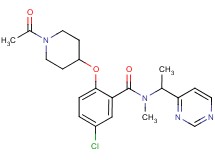 2-[(1-acetyl-4-piperidinyl)oxy]-5-chloro-N-methyl-N-[1-(4-pyrimidinyl)ethyl]benzamide
