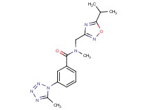 N-[(5-isopropyl-1,2,4-oxadiazol-3-yl)methyl]-N-methyl-3-(5-methyl-1H-tetrazol-1-yl)benzamide