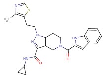 N-cyclopropyl-5-(1H-indol-2-ylcarbonyl)-1-[2-(4-methyl-1,3-thiazol-5-yl)ethyl]-4,5,6,7-tetrahydro-1H-pyrazolo[4,3-c]pyridine-3-carboxamide