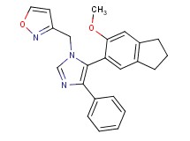 3-{[5-(6-methoxy-2,3-dihydro-1H-inden-5-yl)-4-phenyl-1H-imidazol-1-yl]methyl}isoxazole