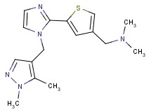1-(5-{1-[(1,5-dimethyl-1H-pyrazol-4-yl)methyl]-1H-imidazol-2-yl}-3-thienyl)-N,N-dimethylmethanamine