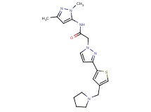 N-(1,3-dimethyl-1H-pyrazol-5-yl)-2-{3-[4-(1-pyrrolidinylmethyl)-2-thienyl]-1H-pyrazol-1-yl}acetamide trifluoroacetate