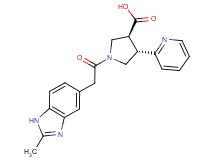(3S*,4S*)-1-[(2-methyl-1H-benzimidazol-5-yl)acetyl]-4-pyridin-2-ylpyrrolidine-3-carboxylic acid