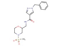 1-benzyl-N-{[4-(methylsulfonyl)morpholin-2-yl]methyl}-1H-pyrazole-4-carboxamide