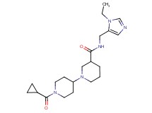 1'-(cyclopropylcarbonyl)-N-[(1-ethyl-1H-imidazol-5-yl)methyl]-1,4'-bipiperidine-3-carboxamide
