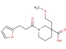 1-[3-(2-furyl)propanoyl]-3-(2-methoxyethyl)-3-piperidinecarboxylic acid