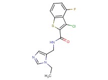 3-chloro-N-[(1-ethyl-1H-imidazol-5-yl)methyl]-4-fluoro-1-benzothiophene-2-carboxamide