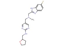 5-{[[(6-fluoro-1H-benzimidazol-2-yl)methyl](methyl)amino]methyl}-N-(tetrahydrofuran-2-ylmethyl)pyrimidin-2-amine