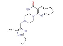 2-{4-[(2-ethyl-4-methyl-1H-imidazol-5-yl)methyl]piperazin-1-yl}-6,7-dihydro-5H-cyclopenta[b]pyridine-3-carboxamide