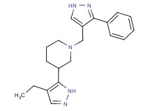 3-(4-ethyl-1H-pyrazol-5-yl)-1-[(3-phenyl-1H-pyrazol-4-yl)methyl]piperidine