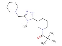 1-(2,2-dimethylpropanoyl)-3-[4-methyl-5-(piperidin-1-ylmethyl)-4H-1,2,4-triazol-3-yl]piperidine