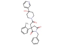 1-benzyl-3-{2-[4-hydroxy-4-(3-pyridinyl)-1-piperidinyl]-2-oxoethyl}-3-(2-methylphenyl)-2,5-pyrrolidinedione