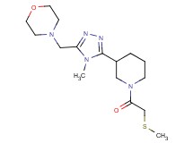 4-[(4-methyl-5-{1-[(methylthio)acetyl]piperidin-3-yl}-4H-1,2,4-triazol-3-yl)methyl]morpholine