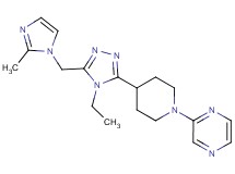 2-(4-{4-ethyl-5-[(2-methyl-1H-imidazol-1-yl)methyl]-4H-1,2,4-triazol-3-yl}piperidin-1-yl)pyrazine