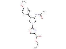 ethyl 2-[(3S*,4R*)-3-(acetylamino)-4-(4-methoxyphenyl)-1-pyrrolidinyl]-1,3-oxazole-4-carboxylate