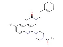 N-{[2-(4-acetyl-1-piperazinyl)-6-methyl-3-quinolinyl]methyl}-N-[2-(1-cyclohexen-1-yl)ethyl]acetamide