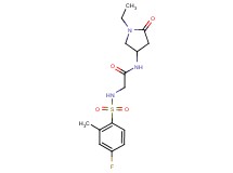 N~1~-(1-ethyl-5-oxopyrrolidin-3-yl)-N~2~-[(4-fluoro-2-methylphenyl)sulfonyl]glycinamide