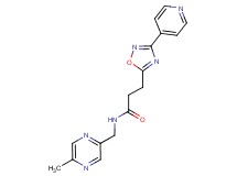 N-[(5-methylpyrazin-2-yl)methyl]-3-(3-pyridin-4-yl-1,2,4-oxadiazol-5-yl)propanamide