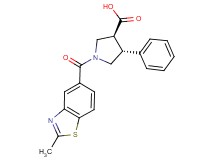 (3S*,4R*)-1-[(2-methyl-1,3-benzothiazol-5-yl)carbonyl]-4-phenylpyrrolidine-3-carboxylic acid