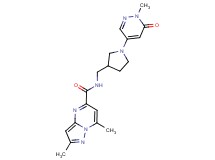 2,7-dimethyl-N-{[1-(1-methyl-6-oxo-1,6-dihydro-4-pyridazinyl)-3-pyrrolidinyl]methyl}pyrazolo[1,5-a]pyrimidine-5-carboxamide