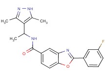 N-[1-(3,5-dimethyl-1H-pyrazol-4-yl)ethyl]-2-(3-fluorophenyl)-1,3-benzoxazole-5-carboxamide