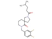 7-(3,4-difluorobenzyl)-2-(4-methylpentanoyl)-2,7-diazaspiro[4.5]decan-6-one