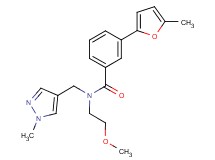 N-(2-methoxyethyl)-3-(5-methyl-2-furyl)-N-[(1-methyl-1H-pyrazol-4-yl)methyl]benzamide