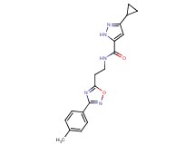 3-cyclopropyl-N-{2-[3-(4-methylphenyl)-1,2,4-oxadiazol-5-yl]ethyl}-1H-pyrazole-5-carboxamide