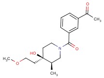 1-(3-{[(3R*,4R*)-4-hydroxy-4-(2-methoxyethyl)-3-methylpiperidin-1-yl]carbonyl}phenyl)ethanone