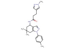 N-[6,6-dimethyl-1-(4-methylphenyl)-4,5,6,7-tetrahydro-1H-indazol-4-yl]-3-(1-methyl-1H-pyrazol-4-yl)propanamide