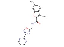 3,6-dimethyl-N-{[3-(2-pyrimidinyl)-1,2,4-oxadiazol-5-yl]methyl}-1-benzofuran-2-carboxamide