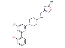 2-[4-methyl-6-(4-{[(5-methyl-1,2,4-oxadiazol-3-yl)methyl]amino}piperidin-1-yl)pyrimidin-2-yl]phenol