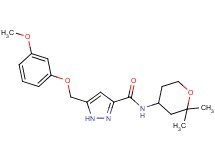 N-(2,2-dimethyltetrahydro-2H-pyran-4-yl)-5-[(3-methoxyphenoxy)methyl]-1H-pyrazole-3-carboxamide