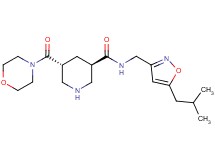 (3R*,5R*)-N-[(5-isobutylisoxazol-3-yl)methyl]-5-(morpholin-4-ylcarbonyl)piperidine-3-carboxamide