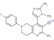 2-amino-4-(1,2-dimethyl-1H-imidazol-5-yl)-6-(4-fluorophenyl)-5,6,7,8-tetrahydro-1,6-naphthyridine-3-carbonitrile