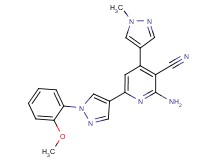 2-amino-6-[1-(2-methoxyphenyl)-1H-pyrazol-4-yl]-4-(1-methyl-1H-pyrazol-4-yl)nicotinonitrile