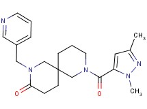 8-[(1,3-dimethyl-1H-pyrazol-5-yl)carbonyl]-2-(pyridin-3-ylmethyl)-2,8-diazaspiro[5.5]undecan-3-one
