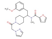 N-{2-(3-methoxyphenyl)-1-[1-(1H-pyrazol-1-ylacetyl)-4-piperidinyl]ethyl}-N-methyl-2-furamide