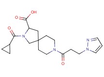 2-(cyclopropylcarbonyl)-8-[3-(1H-pyrazol-1-yl)propanoyl]-2,8-diazaspiro[4.5]decane-3-carboxylic acid