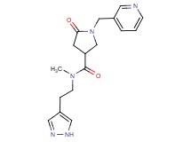 N-methyl-5-oxo-N-[2-(1H-pyrazol-4-yl)ethyl]-1-(3-pyridinylmethyl)-3-pyrrolidinecarboxamide