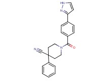 4-phenyl-1-[4-(1H-pyrazol-3-yl)benzoyl]piperidine-4-carbonitrile