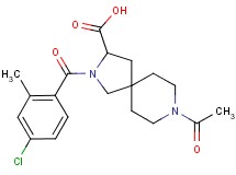 8-acetyl-2-(4-chloro-2-methylbenzoyl)-2,8-diazaspiro[4.5]decane-3-carboxylic acid