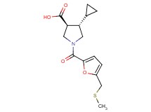(3S*,4S*)-4-cyclopropyl-1-{5-[(methylthio)methyl]-2-furoyl}-3-pyrrolidinecarboxylic acid