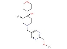 (3R*,4R*)-1-{[2-(methoxymethyl)-5-pyrimidinyl]methyl}-3-methyl-4-(tetrahydro-2H-pyran-4-yl)-4-piperidinol