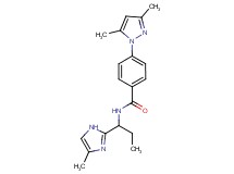4-(3,5-dimethyl-1H-pyrazol-1-yl)-N-[1-(4-methyl-1H-imidazol-2-yl)propyl]benzamide