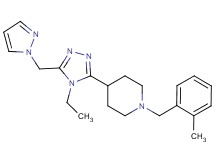 4-[4-ethyl-5-(1H-pyrazol-1-ylmethyl)-4H-1,2,4-triazol-3-yl]-1-(2-methylbenzyl)piperidine