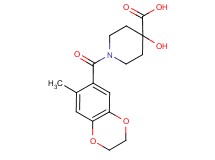 4-hydroxy-1-[(7-methyl-2,3-dihydro-1,4-benzodioxin-6-yl)carbonyl]piperidine-4-carboxylic acid
